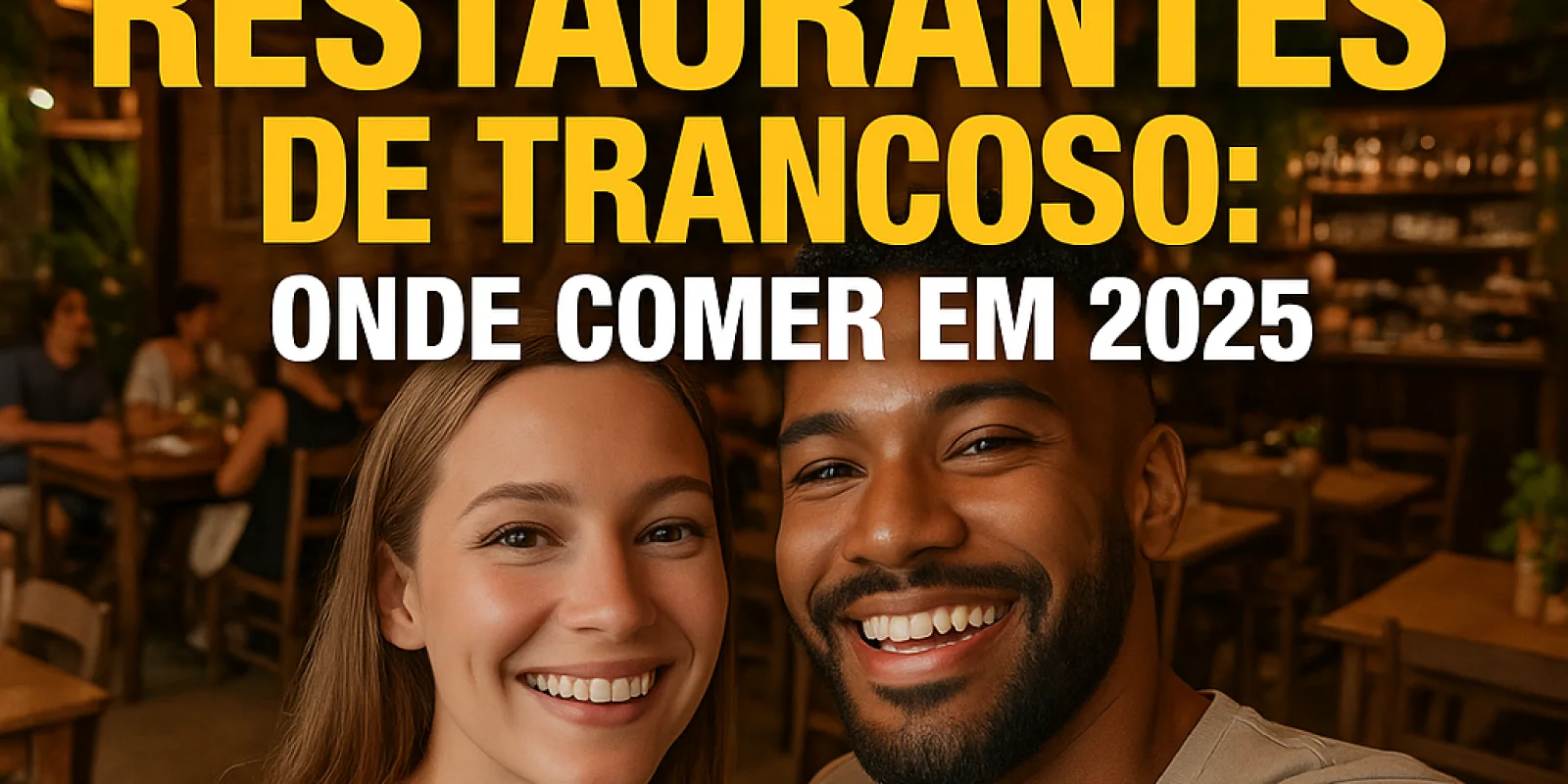 Mesa posta em restaurante sofisticado do Quadrado de Trancoso com vista para as casinhas coloridas ao entardecer